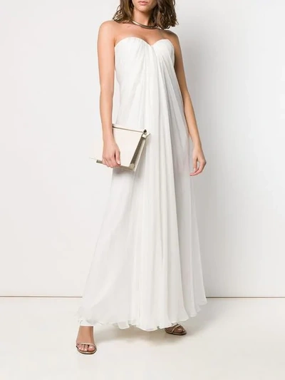 Shop Alexander Mcqueen Strapless Evening Dress - White
