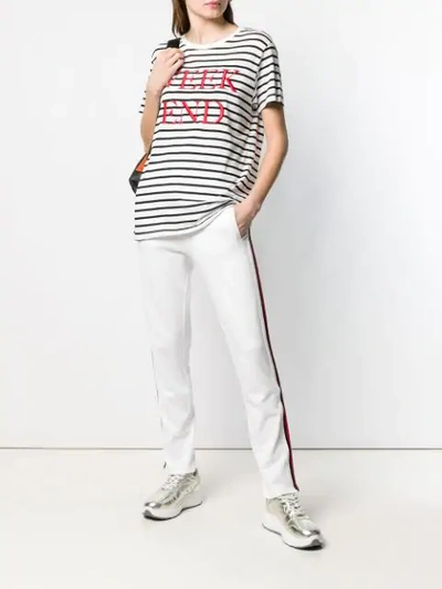 Shop Quantum Courage Side Stripe Track Pants In White