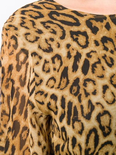 NILI LOTAN BELTED LEOPARD PRINT DRESS - 棕色