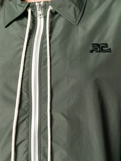 Shop Courrèges Drawstring Overshirt Jacket In Green