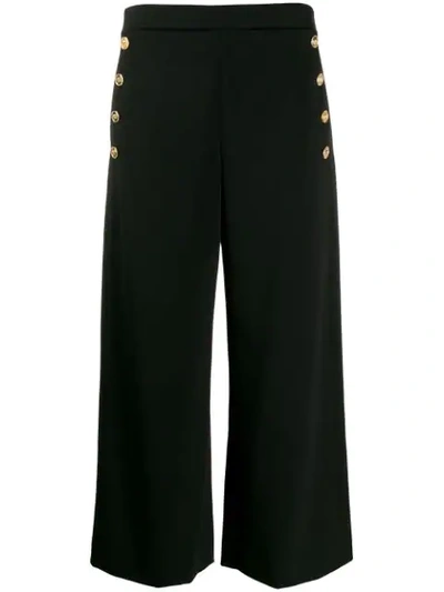 Shop Versace Medusa Buttons Culottes In Black