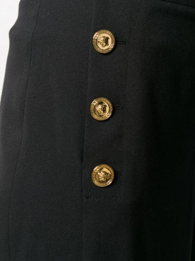 Shop Versace Medusa Buttons Culottes In Black