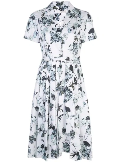 Shop Jason Wu Collection Floral Print Shirt Dress In Chalk Multi