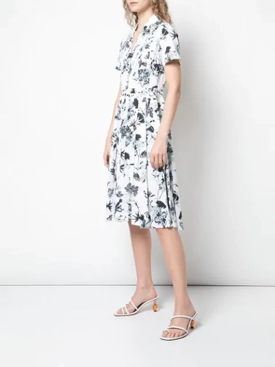 Shop Jason Wu Collection Floral Print Shirt Dress In Chalk Multi