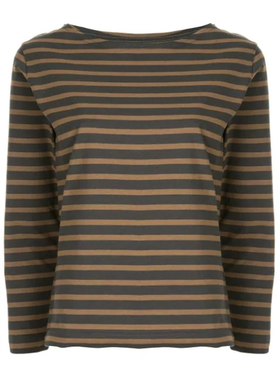 Shop Margaret Howell Striped T In Brown