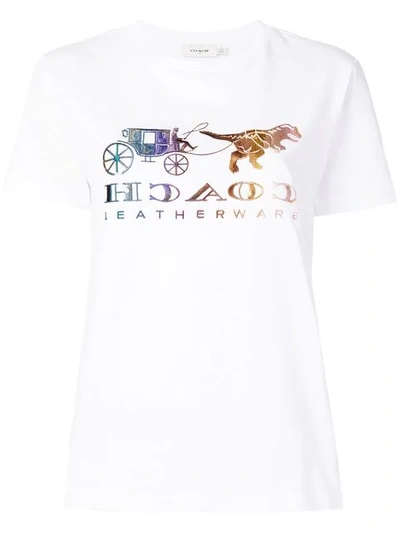 Shop Coach Mirrored Rexy Print T In White