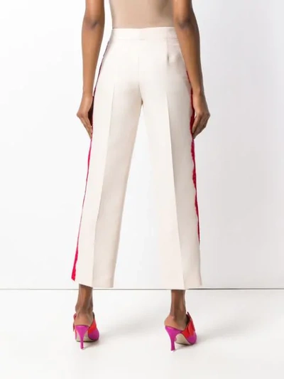 Shop Emilio Pucci Lace Appliqué Cropped Trousers In Neutrals