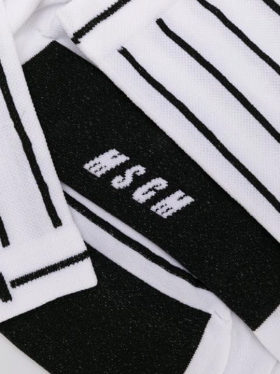 MSGM 条纹针织袜 - 白色