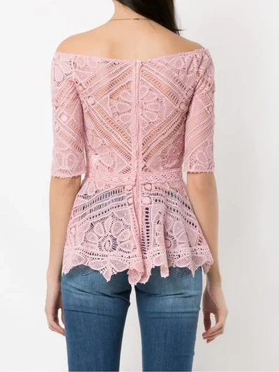 Shop Martha Medeiros Tai Lace Top In Pink