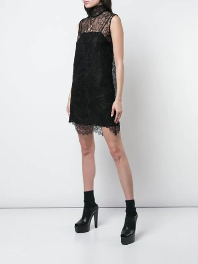Shop Vera Wang Sleevless Tunic Dress In Black