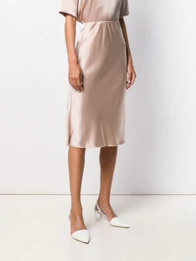 Shop Nanushka Zarina Satin Slip Skirt In Neutrals