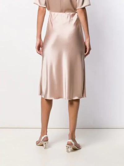 Shop Nanushka Zarina Satin Slip Skirt In Neutrals