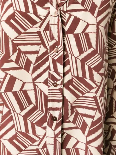 Shop Chloé Geometric Print Shirt In Brown