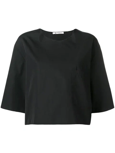 Shop Barena Venezia Boxy Cropped Sleeve Top In Black