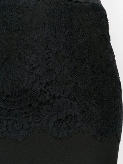 Shop Dolce & Gabbana Floral Pattern Fitted Skirt In Black