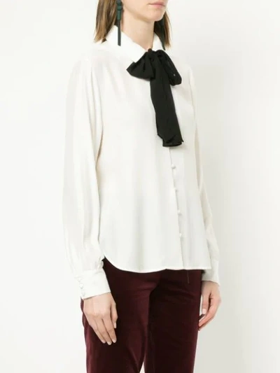 Shop Frame Bow Tie Blouse In White