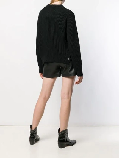 Shop Helmut Lang Knitted Strap Detailed Jumper In Black