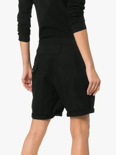 Shop Saint Laurent Knee Length Military Shorts In Black