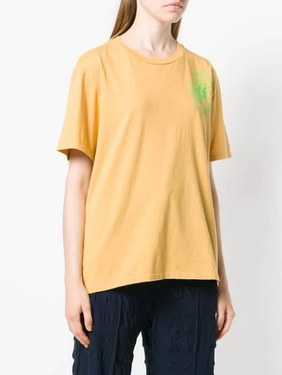 Shop Julien David Round Neck T-shirt In Yellow