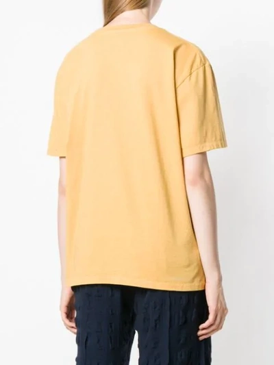 Shop Julien David Round Neck T-shirt In Yellow
