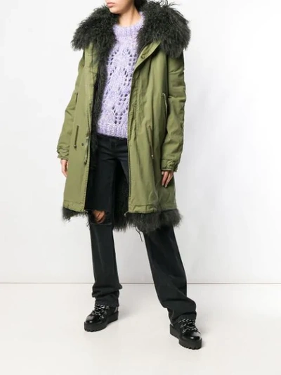 Shop Mr & Mrs Italy Shearling-lined Parka In Green