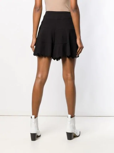 Shop Chloé Scalloped Hem Shorts - Black