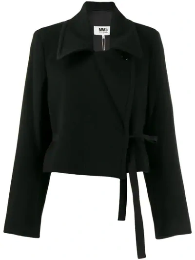 Shop Mm6 Maison Margiela Cropped Boxy Jacket In 900 Black