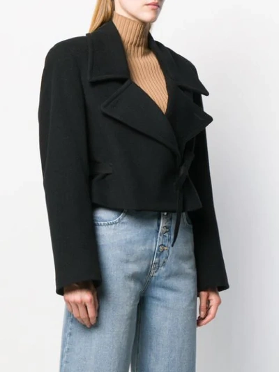 Shop Mm6 Maison Margiela Cropped Boxy Jacket In 900 Black