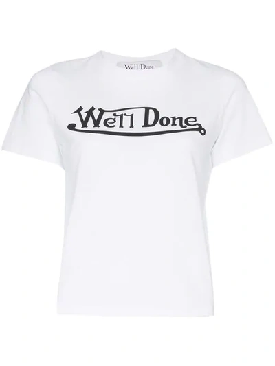 Shop We11 Done T-shirt Mit Logo In White