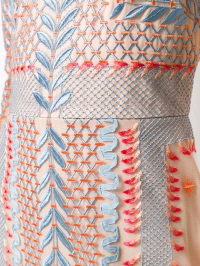 Shop Temperley London Sheer Embroidered Mini Dress In Neutrals
