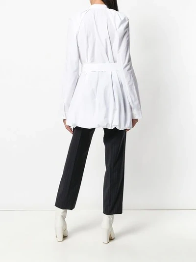 Shop Jw Anderson Flared Belted Shirt In White