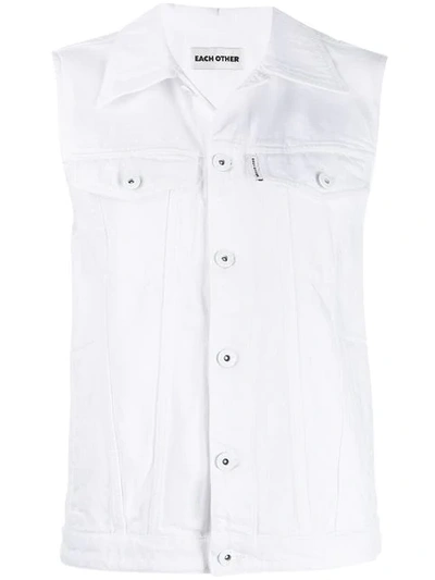 Shop Each X Other Denim Vest In White