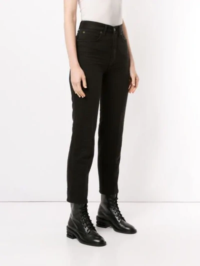 Pre-owned Fendi Tonal Zucca Pattern Cropped Jeans In Black