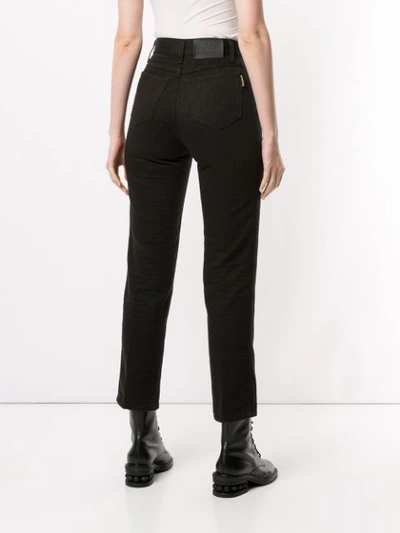 Pre-owned Fendi Tonal Zucca Pattern Cropped Jeans In Black