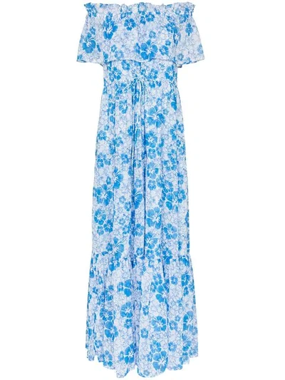 Shop All Things Mochi Kona Floral-print Maxi Dress In Blue