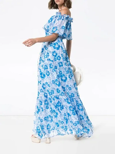 Shop All Things Mochi Kona Floral-print Maxi Dress In Blue