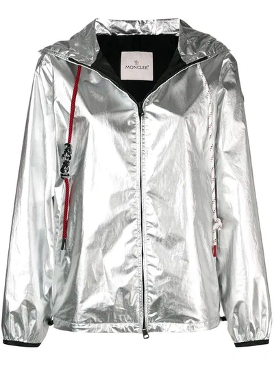 Shop Moncler Mikael Silver Jacket