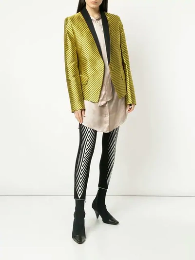 Shop Haider Ackermann Contrast Lapel Blazer In Gold