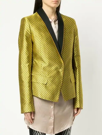 Shop Haider Ackermann Contrast Lapel Blazer In Gold