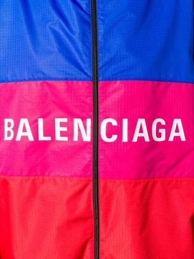 Shop Balenciaga Zip-up Logo Jacket In Red