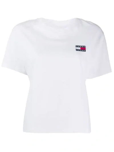 Shop Tommy Jeans Logo Embroidered T-shirt In White