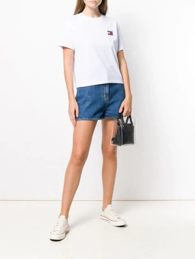 Shop Tommy Jeans Logo Embroidered T-shirt In White