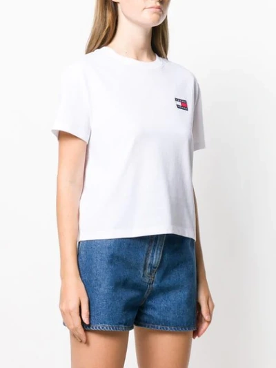 Shop Tommy Jeans Logo Embroidered T-shirt In White