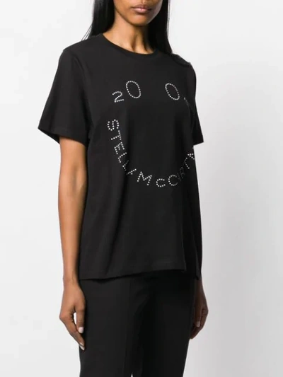 Shop Stella Mccartney Smiley Face Logo T-shirt In Black
