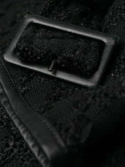 Pre-owned Prada 2000's Jacquard Midi Coat - Black