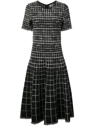 Shop Jason Wu Collection Contrast Check Flared Dress - Black