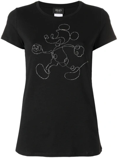 Shop Liu •jo Liu Jo Liu Jo X Disney Mickey Embellished T-shirt - Black