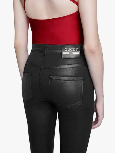 Shop Gucci Denim Skinny Pant In Black