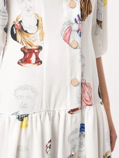 Shop Tata Naka Printed Midi Dress In White