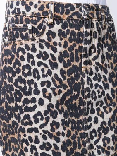 Shop Ganni Leopard Print Mini Skirt In Neutrals